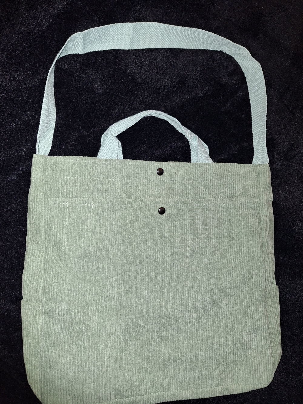 Mint Green Corduroy Tote Bag. New